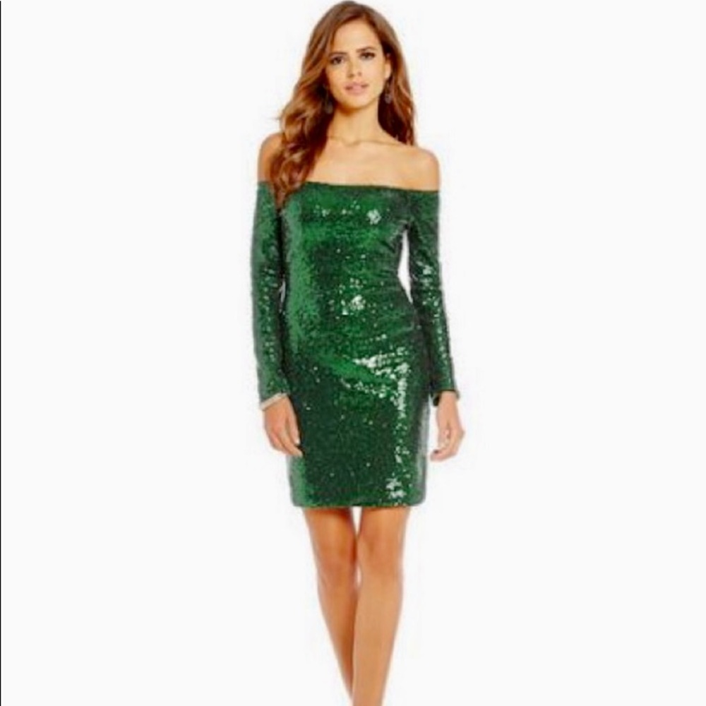Gianni Bini green sequin cocktail dress